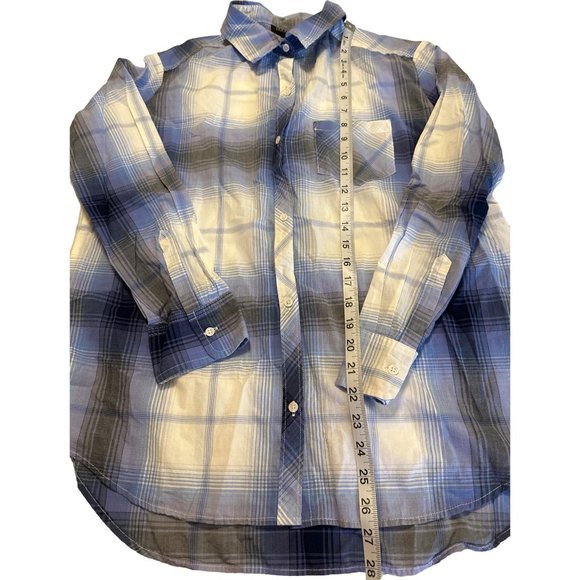 A.N.A. A New Approach Blue and White Plaid Shirt Buttoned Women's Size M Cotton - Picture 8 of 8